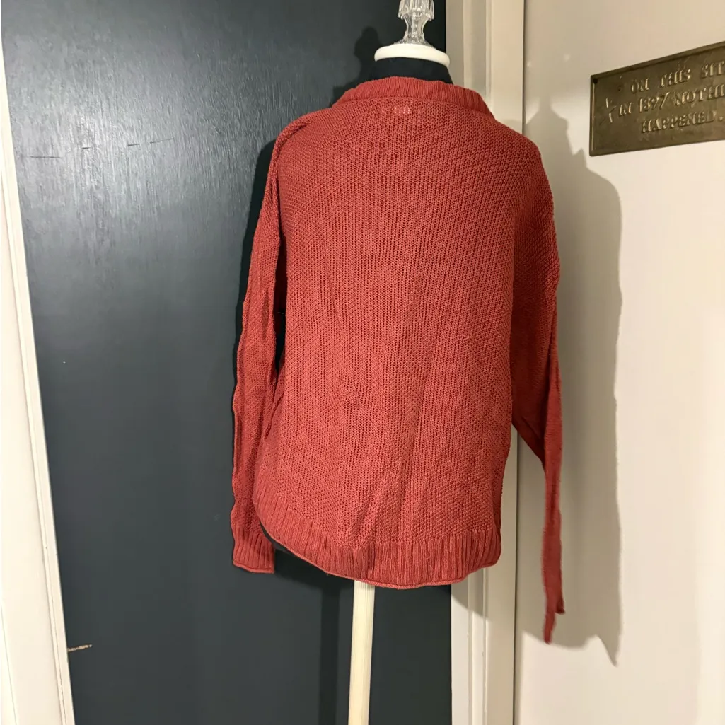 American Eagle Outfitters Orange Rust Button Front Sweater 💜 - Image 3