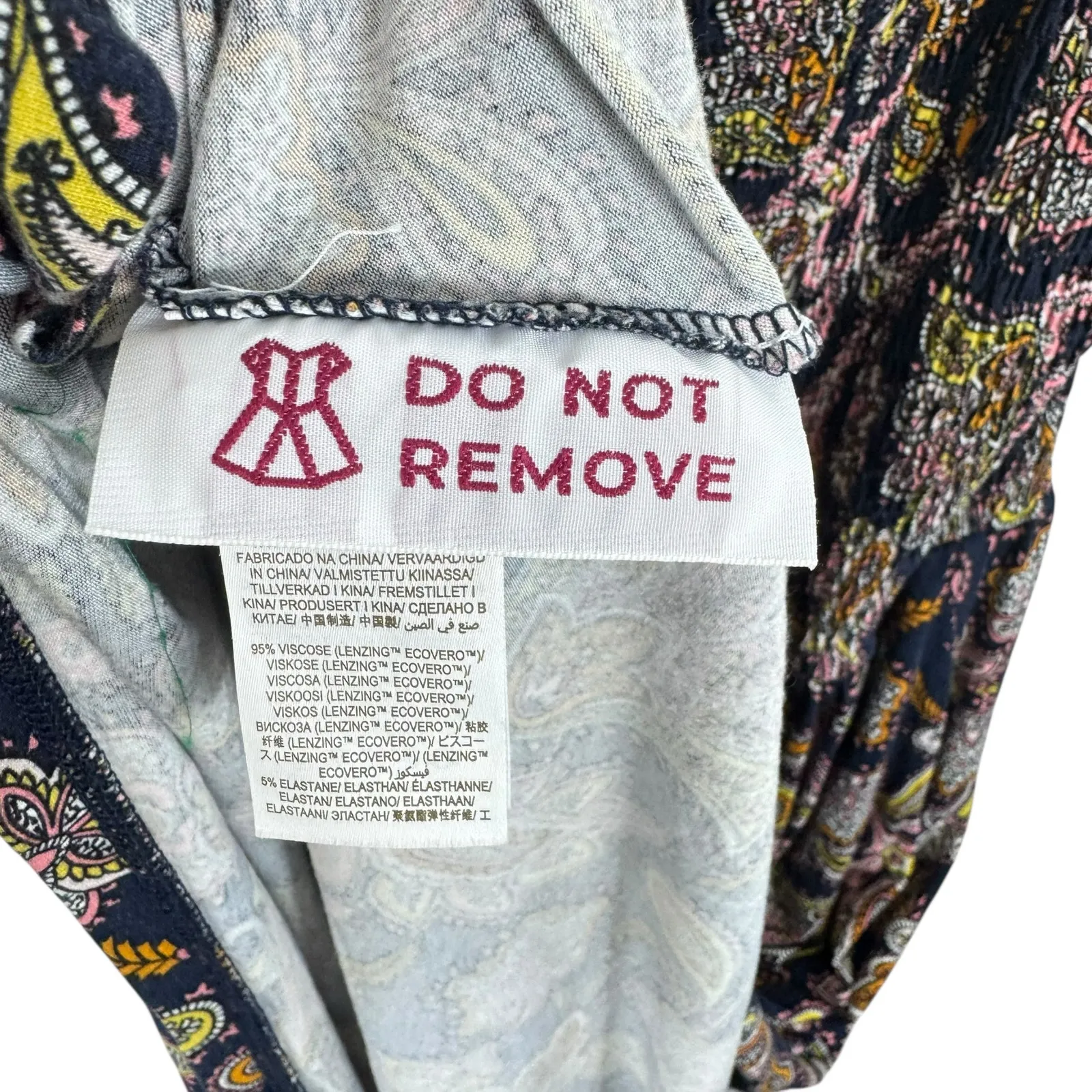 Boden Navy Paisley Print Spaghetti Strap Stretchy Maxi Sun Dress Pockets Size 6 - Image 9