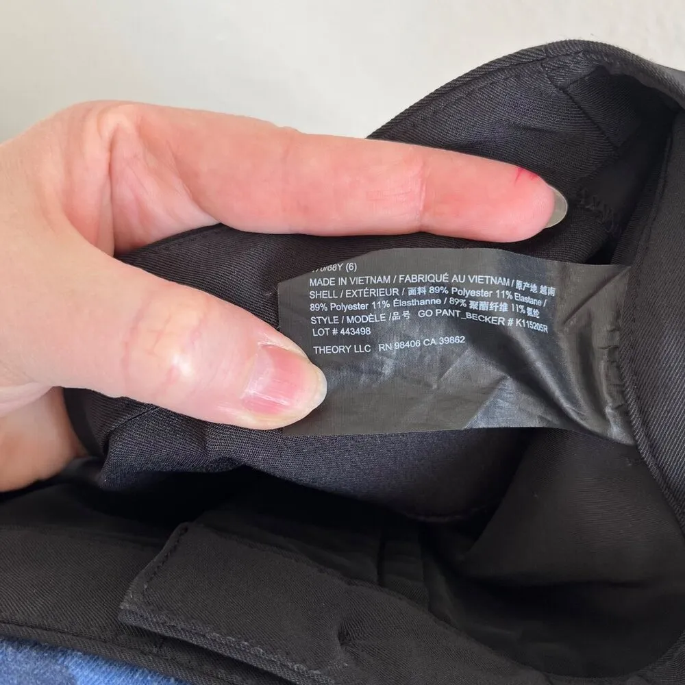 Theory Womens Black Go Pant Becker Straight-Leg Crop Dress Pants Size 6 - Image 13