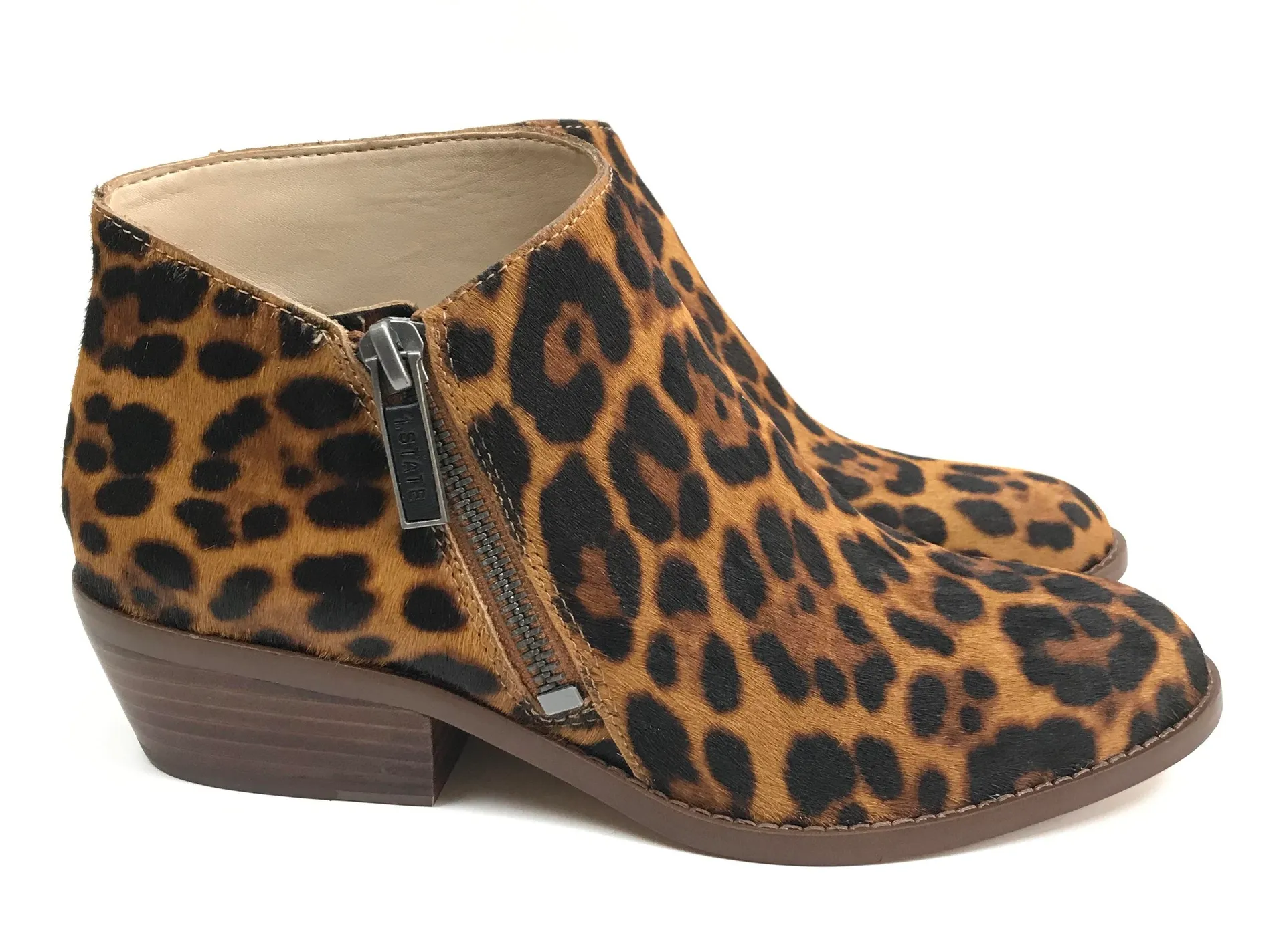 Leather Animal Print Block Heel Booties - Image 4