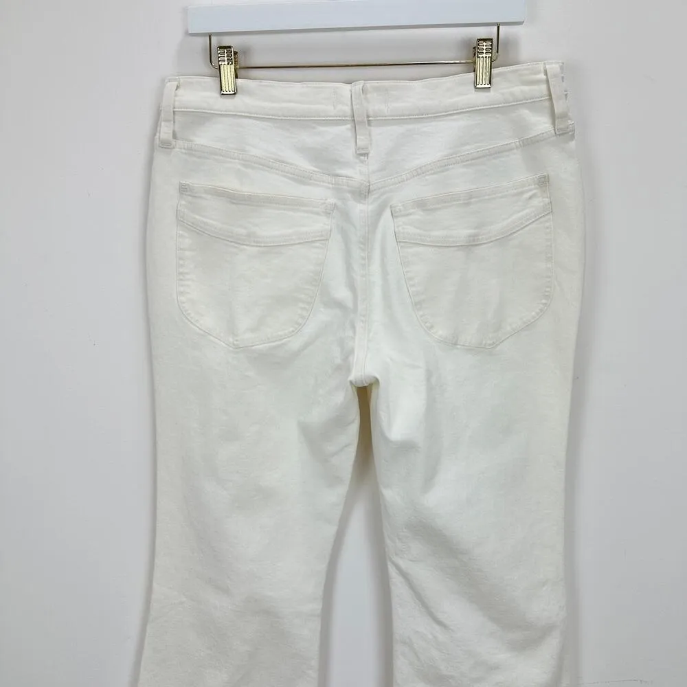 Madewell Flea Market Flare Jeans Tile White Mid Rise 70s Boho Stretch US 31 NWT - Image 13