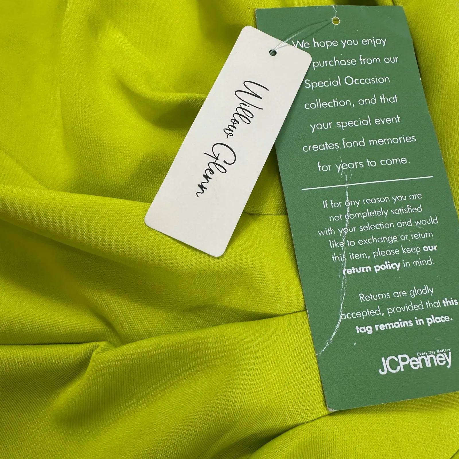 NWT Willow Glenn Dress Women 6 Chartreuse Green Party Ruffle Sleeve Back Zip - Image 9