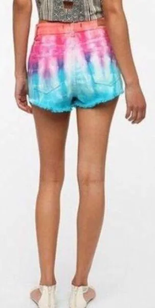 BDG Blue Tie Dye Shorts - Image 2