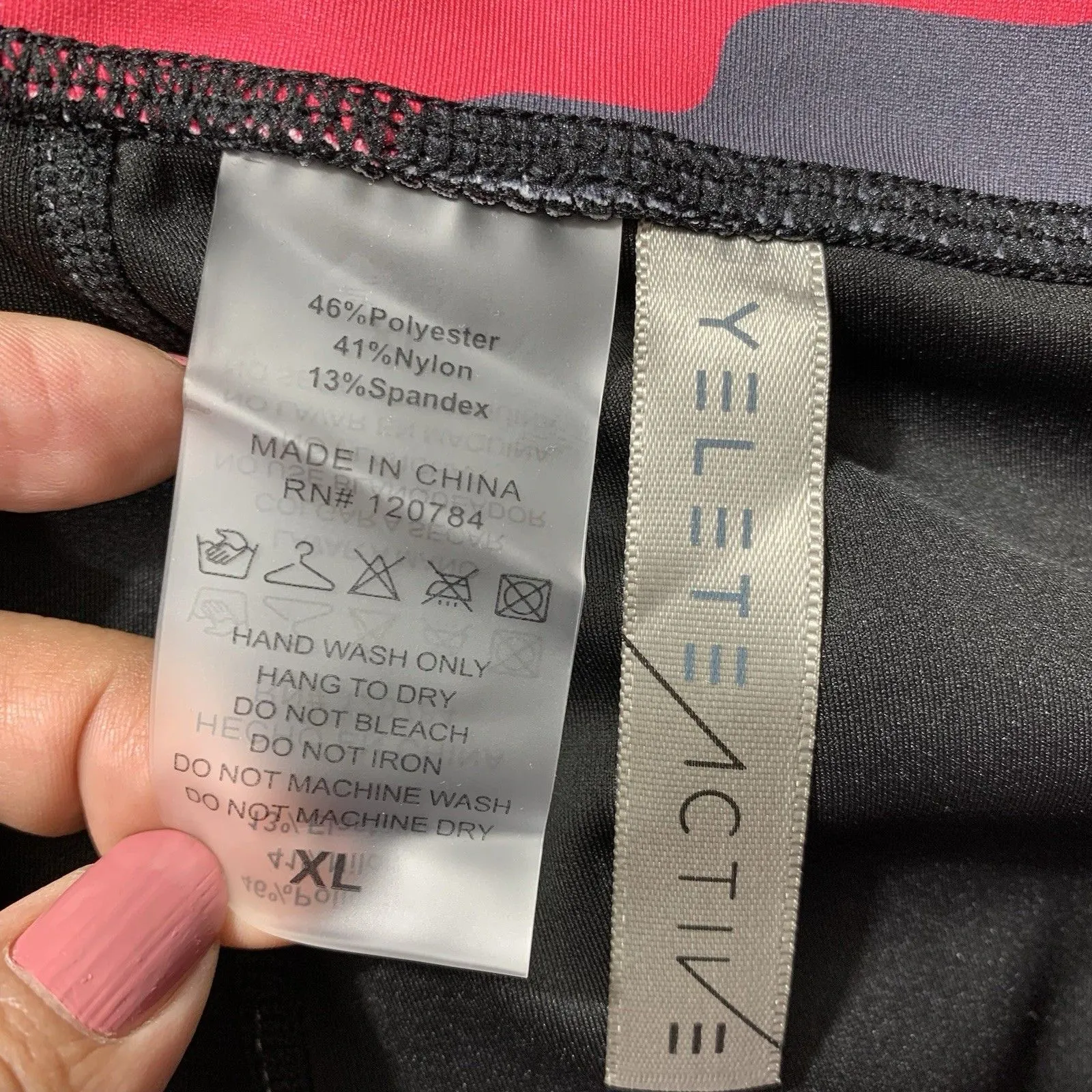 Yelete Active Camo Print Leggings XL Pink Gray Black Stretch High Waist NWT - Image 5