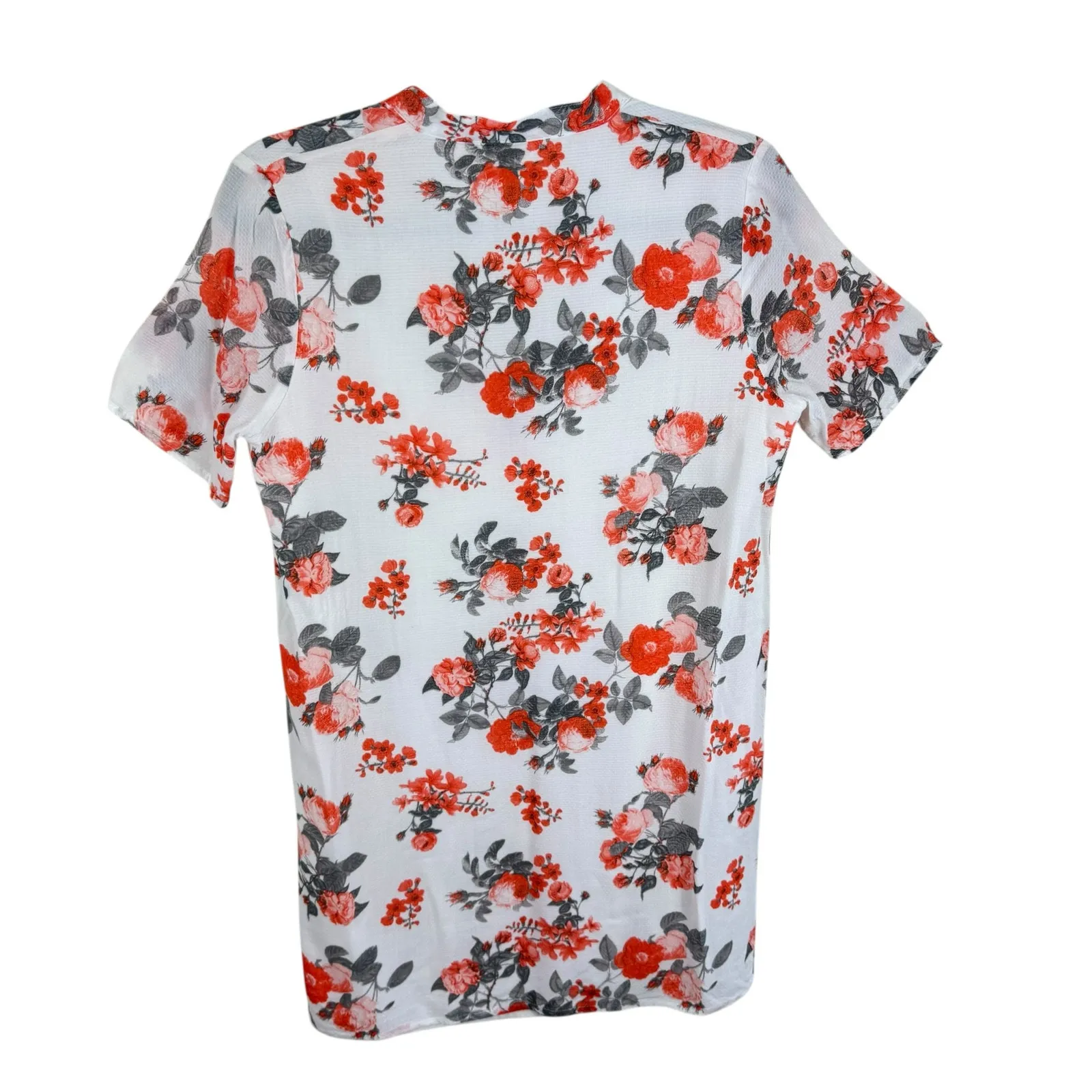 Blackbird White Coral Floral Short Sleeve Lightweight Lined Mini Dress Size S - Image 2