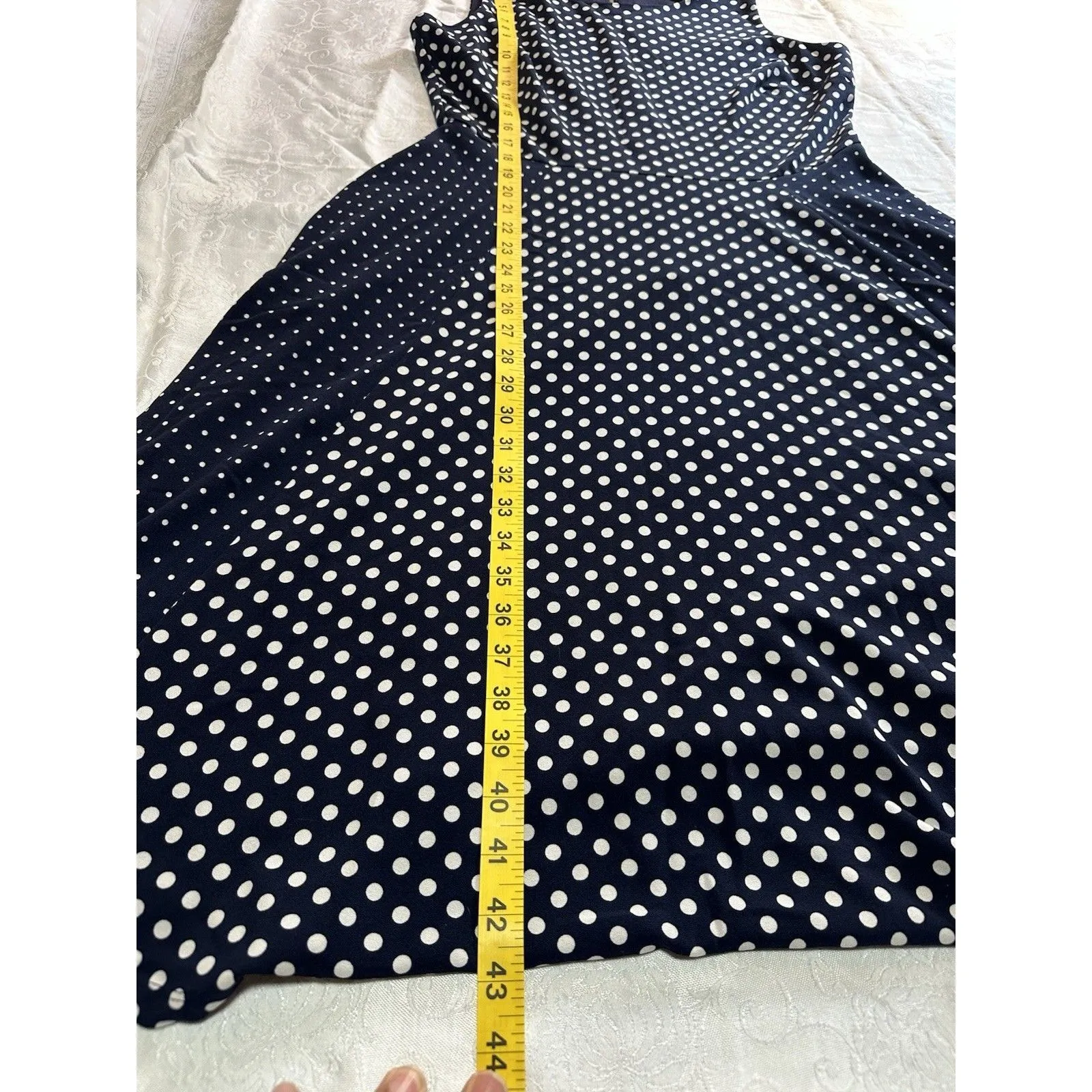 Danny & Nicole Black White Polka Dot Sleeveless A-Line Dress Size 12 - Image 2