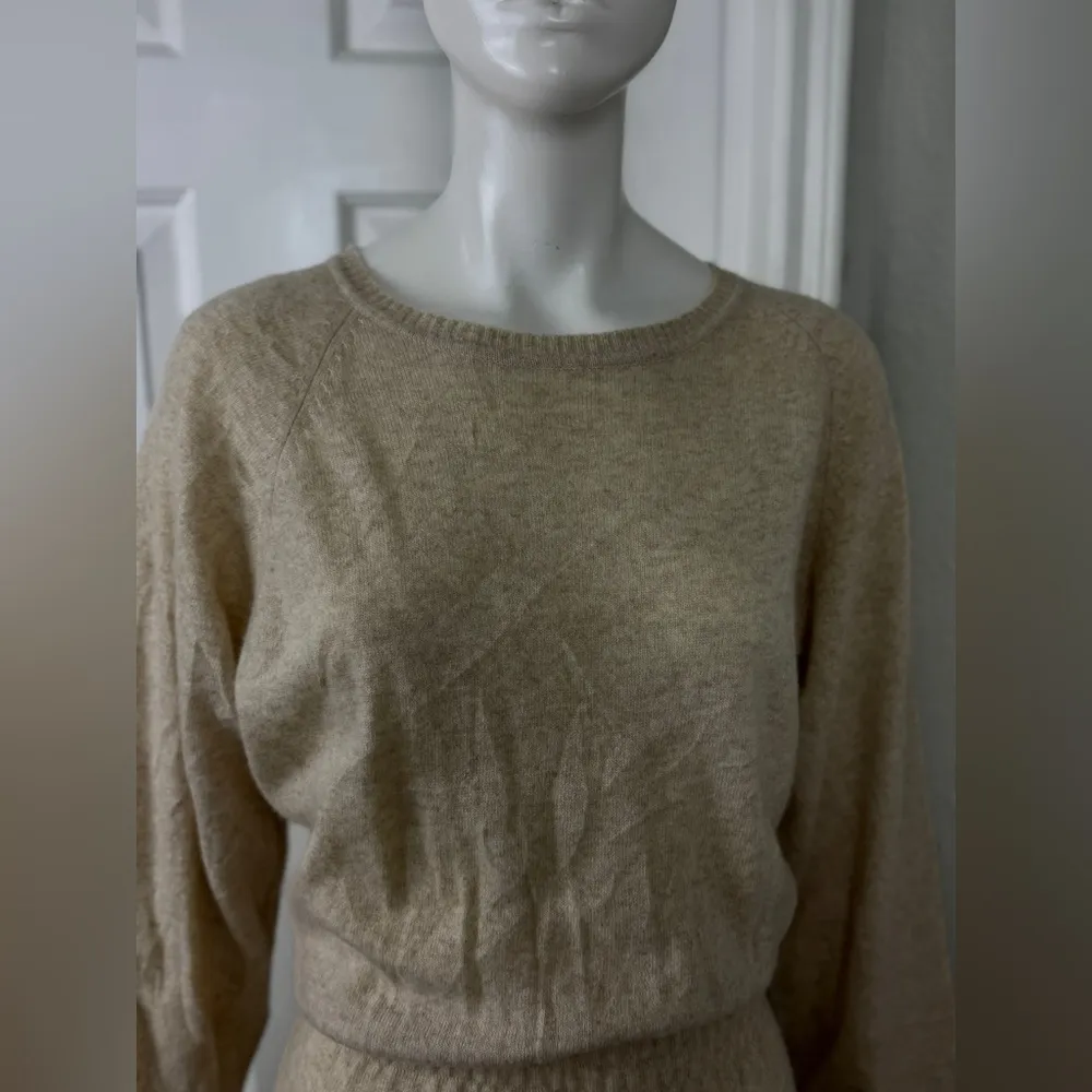 Francesca For Damon 90’S 100% Cashmere  Beige Long Sleeve Dress S Large. D21 - Image 10