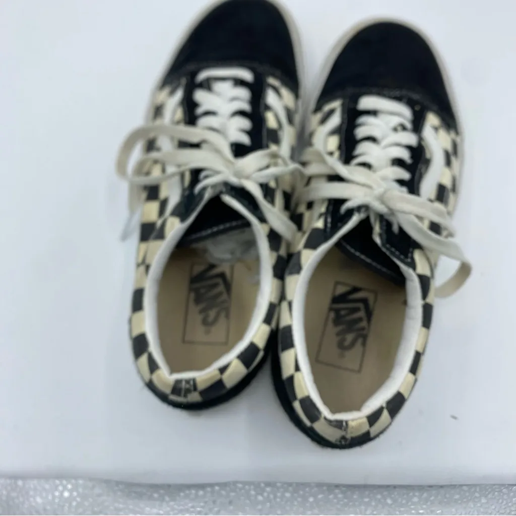Vans Checkered Old Skool Black and White Sneakers Mens 7 womens 8.5 - Image 2