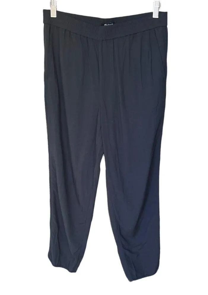 Madewell - Dolphin Hem Track Trousers Black Casual Pants Sz M - Image 3