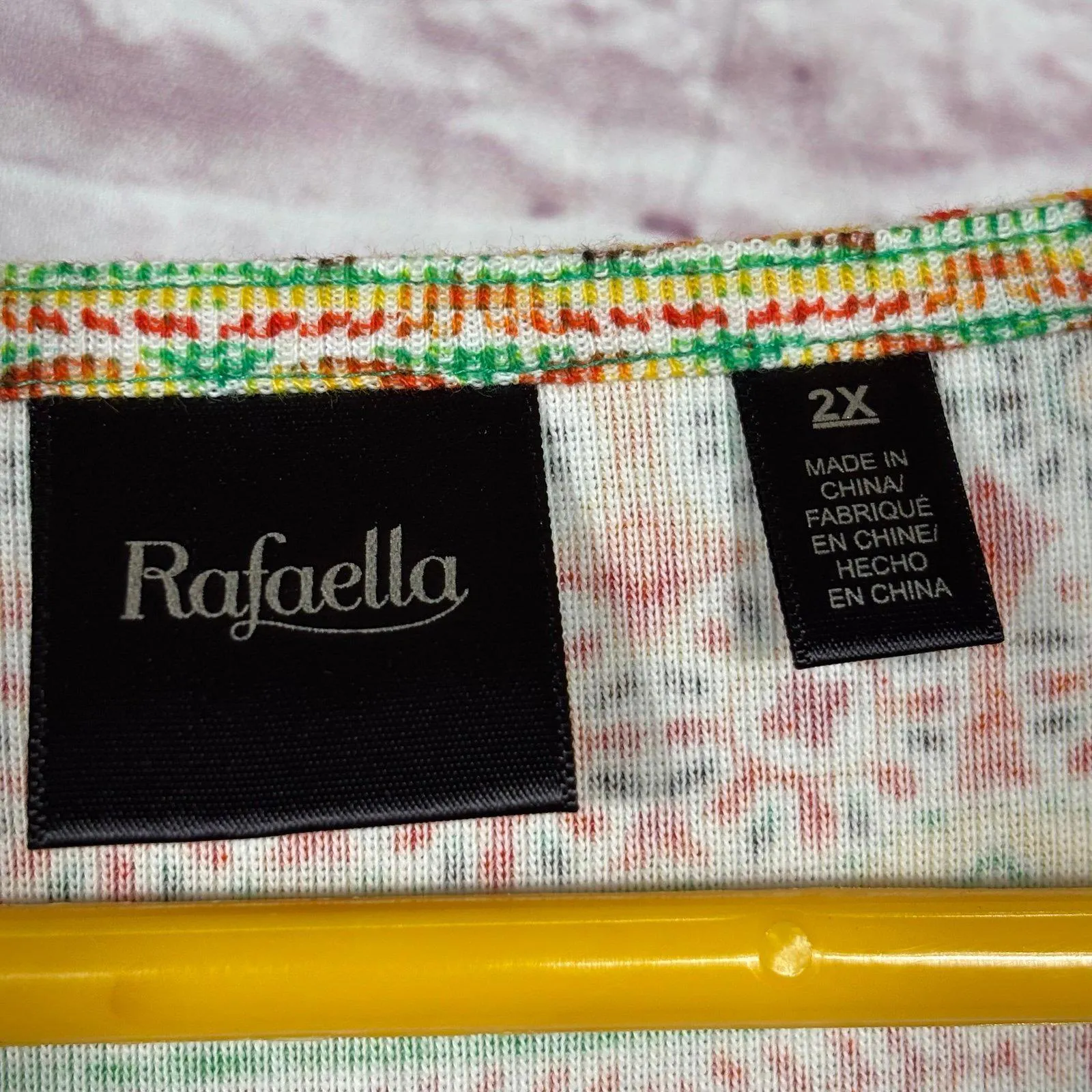 Rafaella Women's Multicolor Patterned Short Sleeve Shirt Size 2X NWT - Image 5