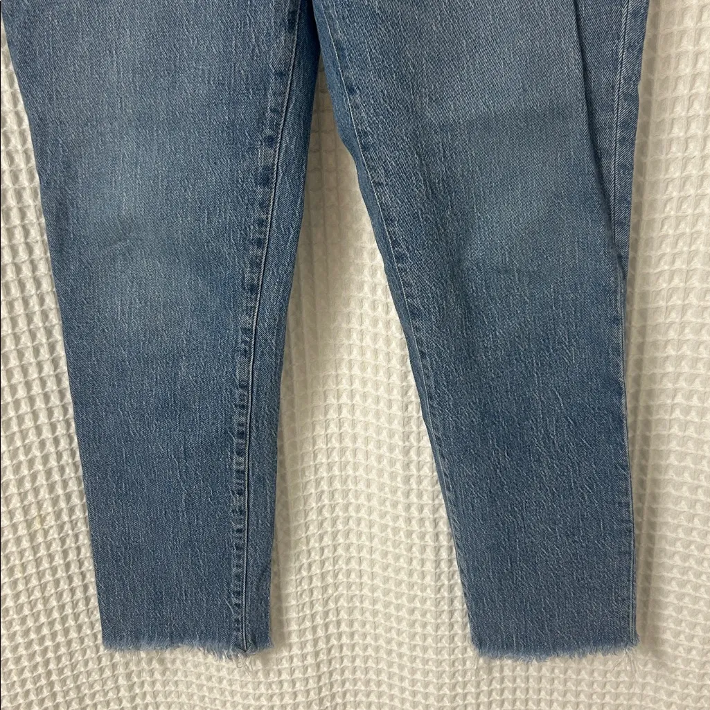 Madewell The Perfect Vintage Jean Medium Wash Raw Hem Straight Jeans Size 28 - Image 4