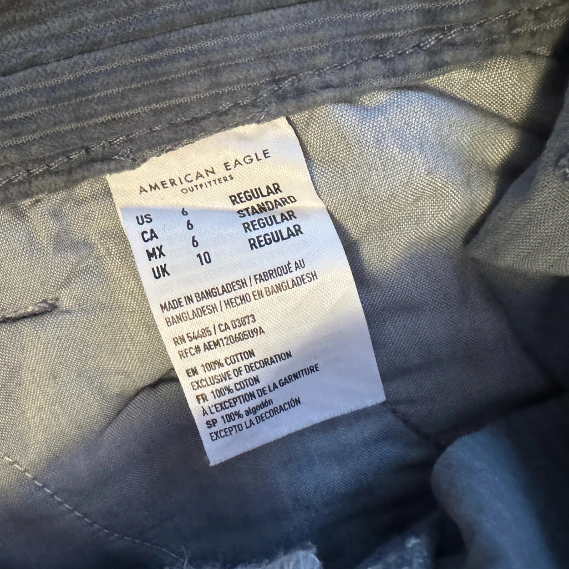 American Eagle Hi-Rise A-Line Corduroy Zip Front‎ Mini Skirt Women's Size 6 Reg - Image 9