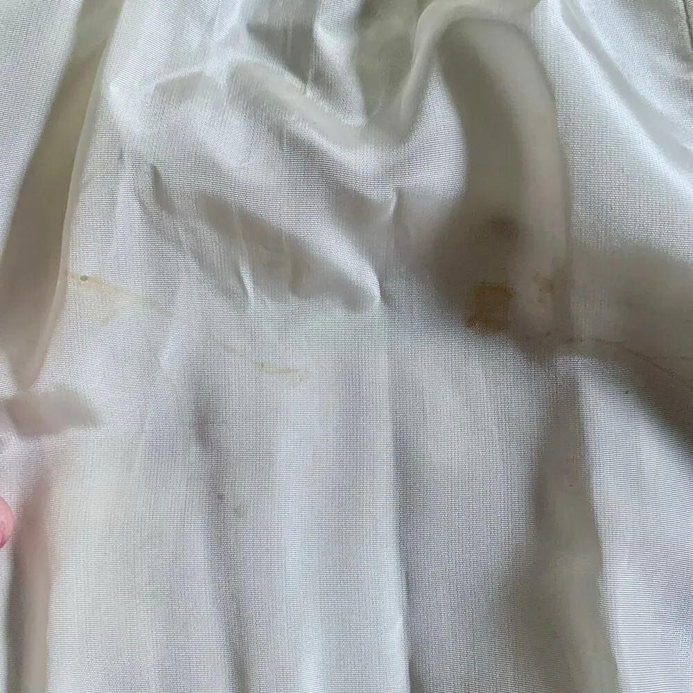 Vintage 1950s White Ruffle Jumper Dress with Apron Trim Handmade XS - Image 13