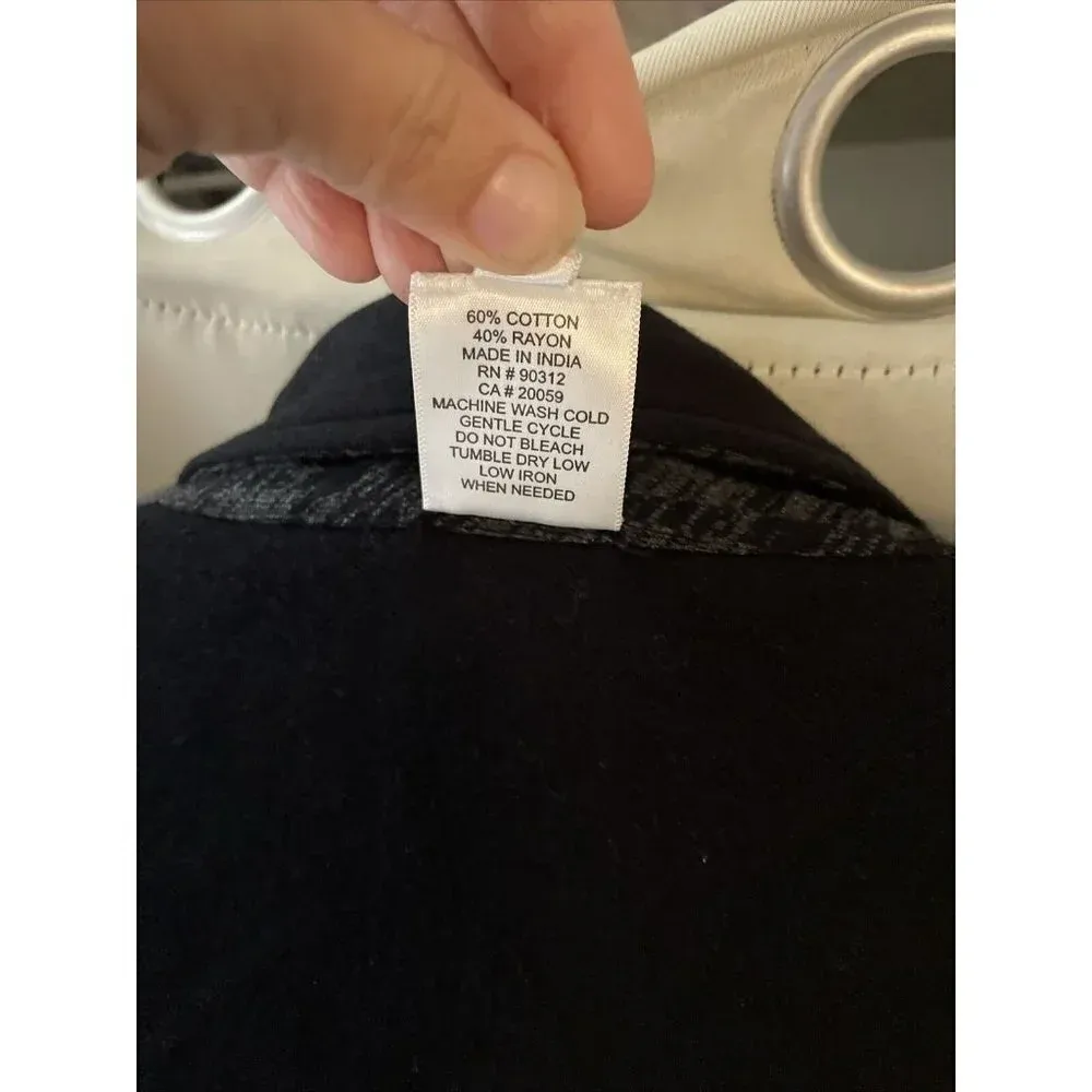 Parsley & Sage Small Long Jacket Button Down Coat Black‎ Grey Reversible Winter Gray - Image 8