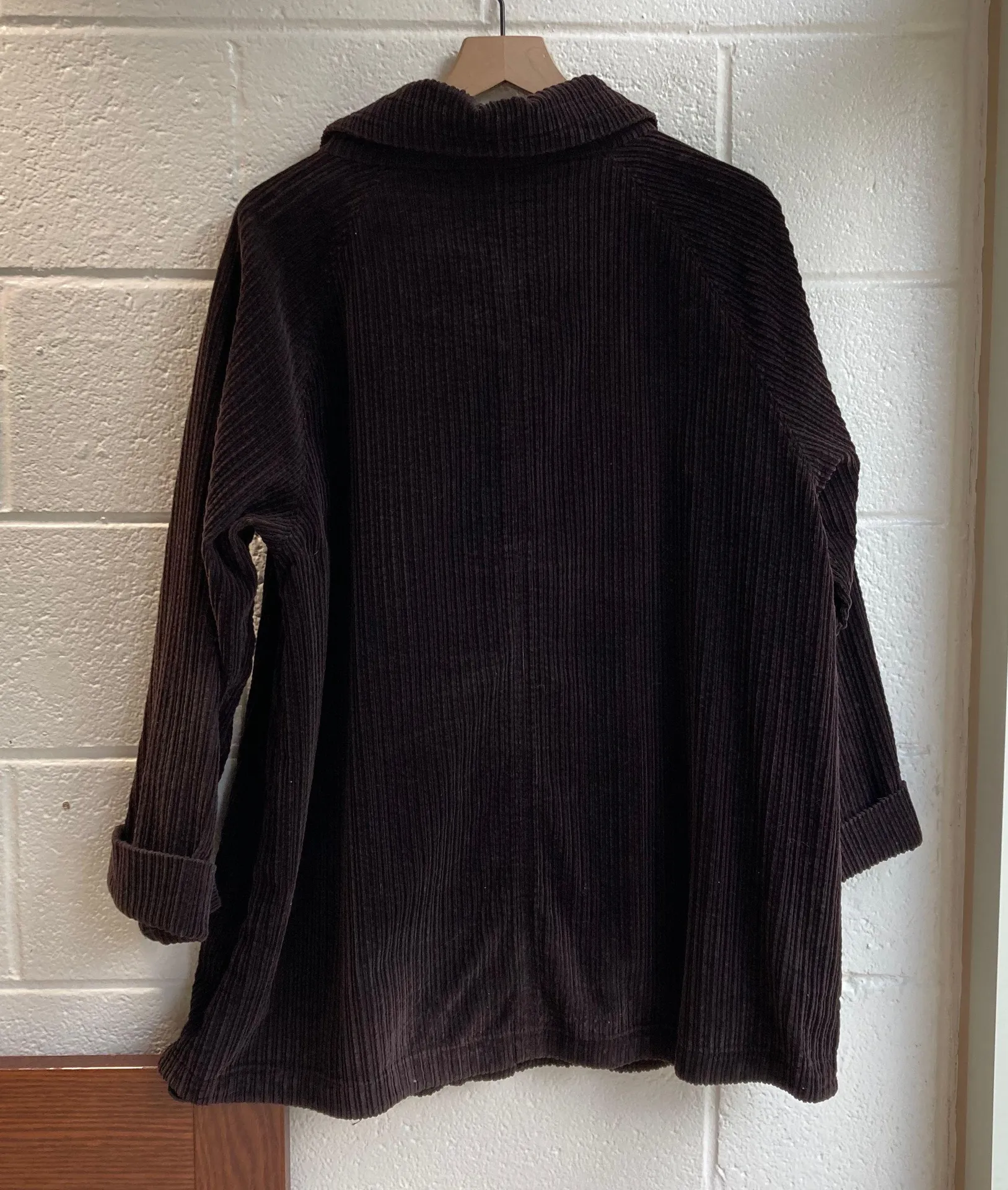 Eileen Fisher Brown Corduroy Jacket Coat Medium - Image 3