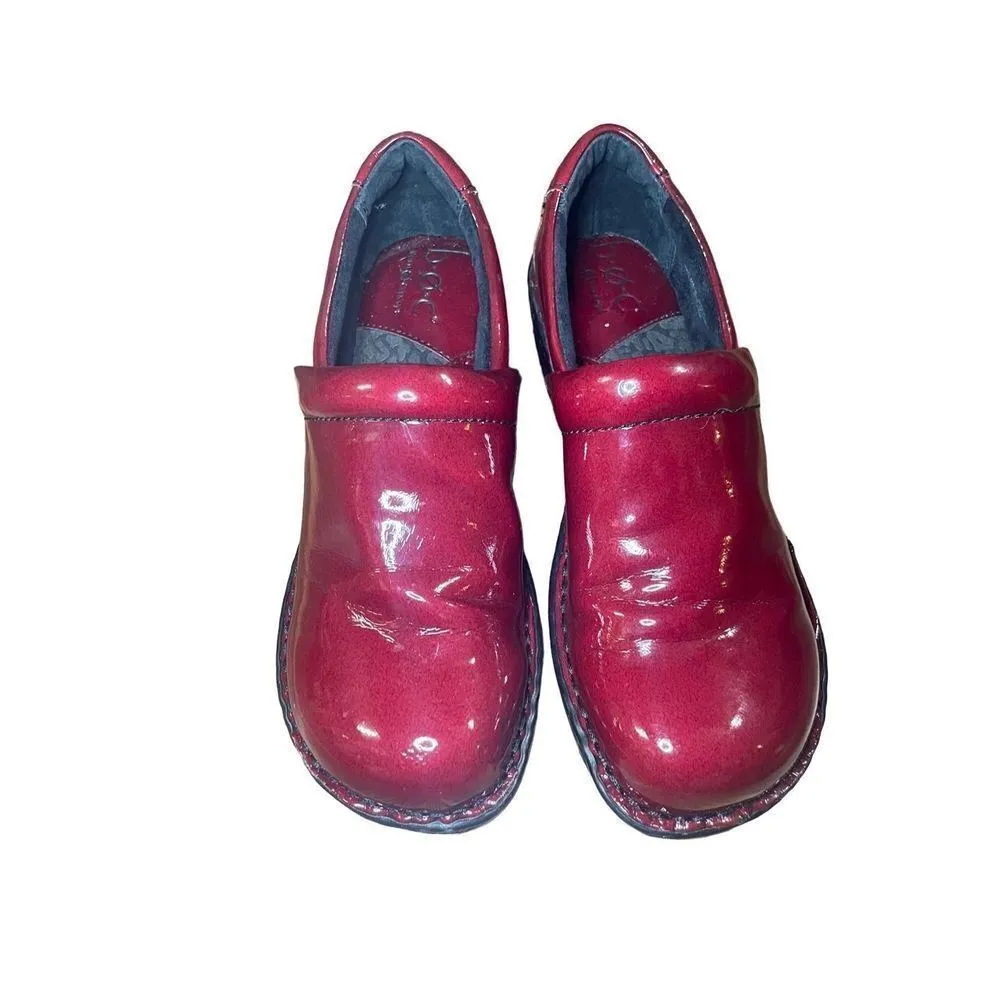 b.o.c Born Concept Red Patent Leather Clogs size 7.5 nursing medical Red - Image 5