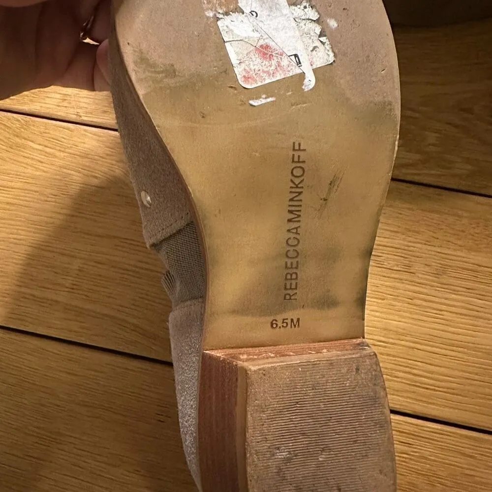 Jessica Minkoff boots booties suede 6.5 tan made in brazil - Image 5