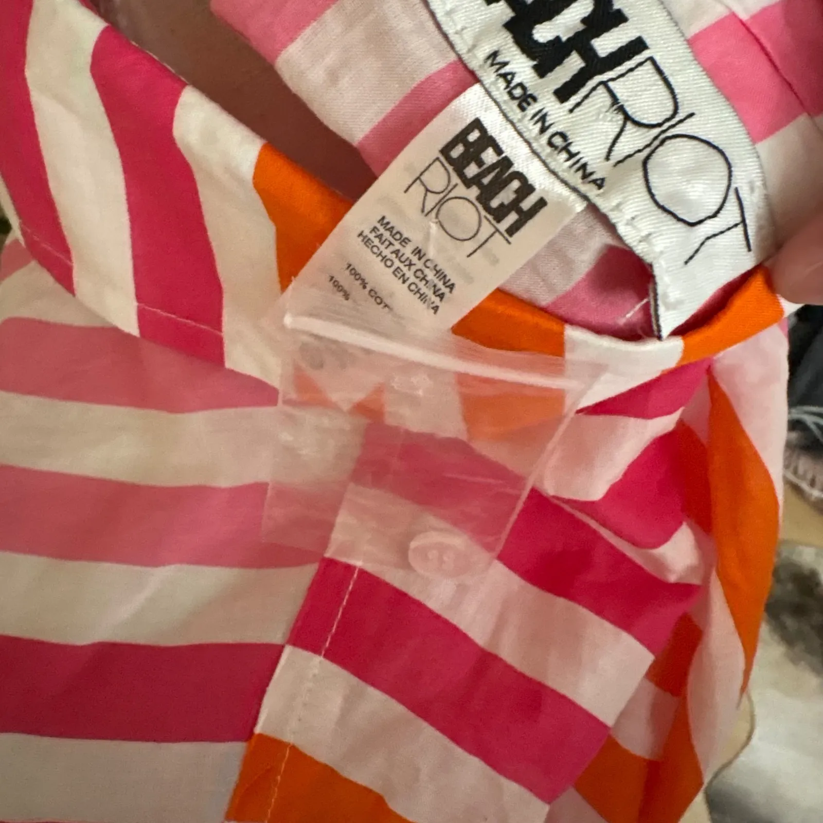 BEACH RIOT NWOT Alexa Top In Sunset Stripes Size Large / XL Cotton Oversized - Image 5