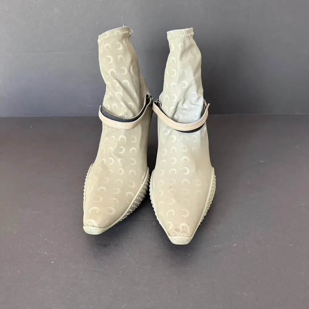 Marine Serre Neutrals Neutral 50 Crescent Moon Reflective Sock Boots Size 41 - Image 3