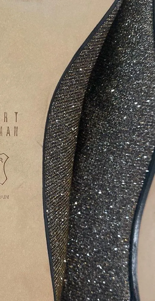 New Stuart Weitzman Capricorn Glitter Point-Toe Flat in Pyrite size 7.5 - Image 11