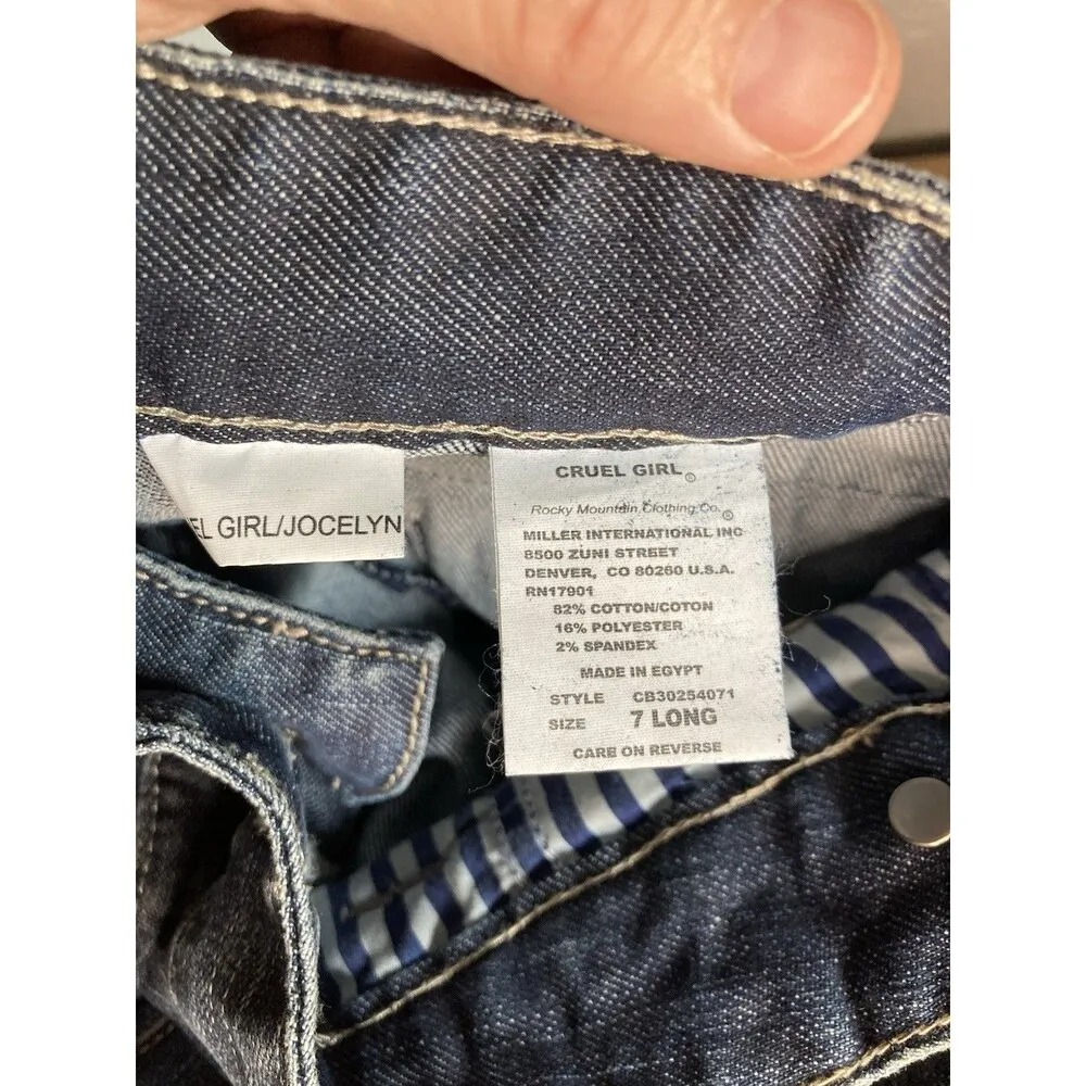 Cruel Girl Jeans Jocelyn Womens 7L 29x34 Wide Leg Flare Low Rise Stretch Blue - Image 8