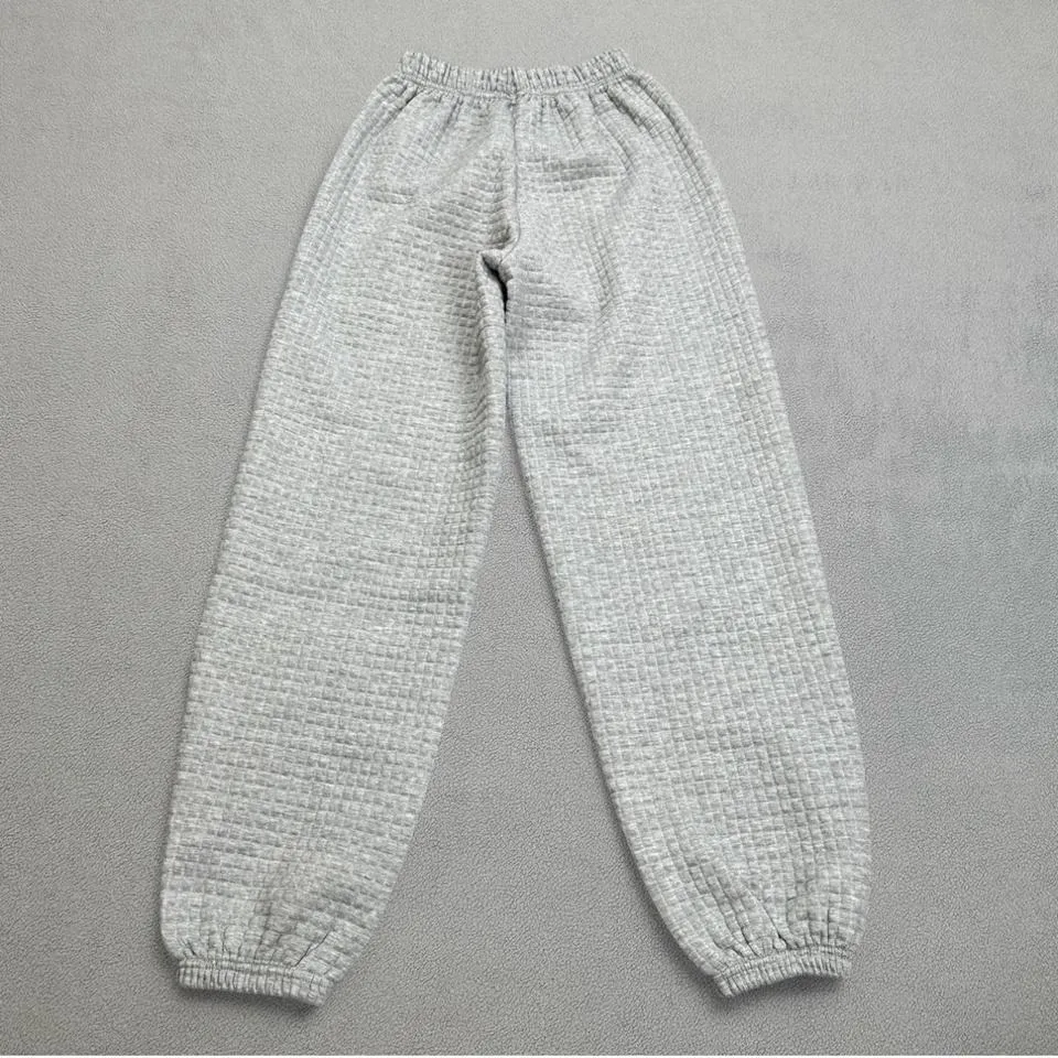 Princess Polly Quilted Sweatpants Womens XS Waffle Knit Jogger Gray High Rise - Image 2