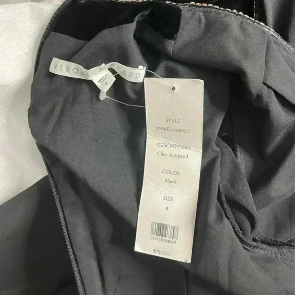 NWT Veronica Beard Cleo Crystal-embellished Velvet Crepe Jumpsuit Size … - Image 9