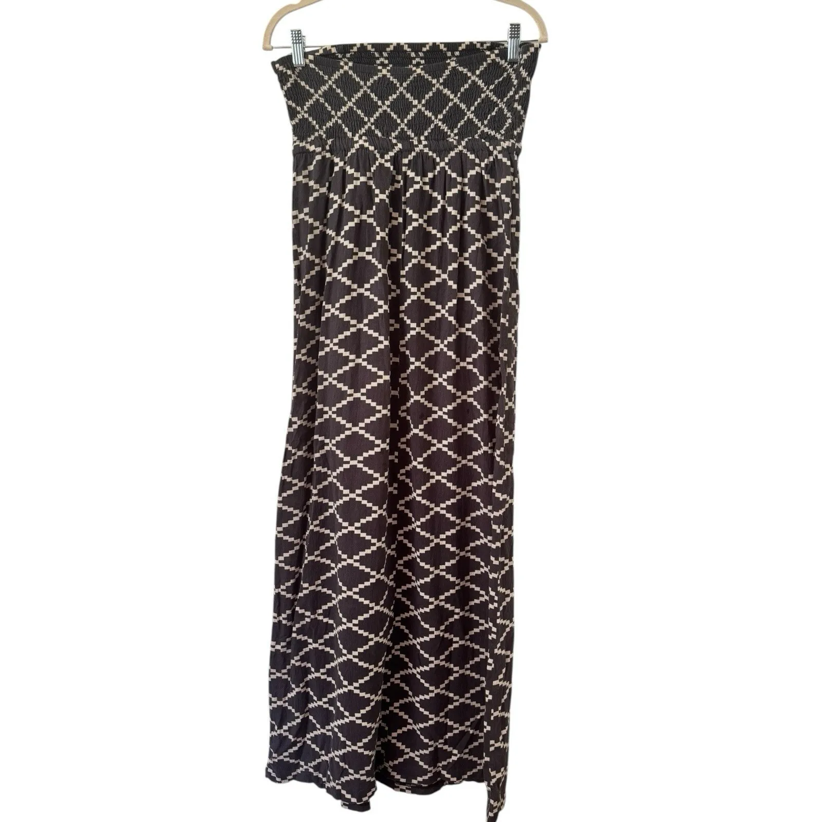 Anthropologie Mermaid Strapless Gray Beach Maxi Dress Smocked Size XS - Image 2