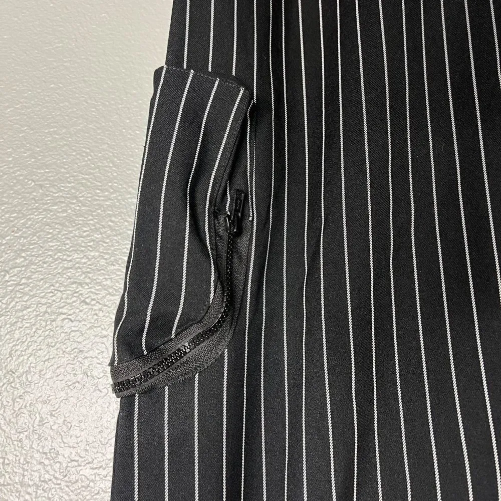 Collusion Pinstripe Wide Leg Crop Pant Cargo Pocket Black White Streetwear 10‎ - Image 5