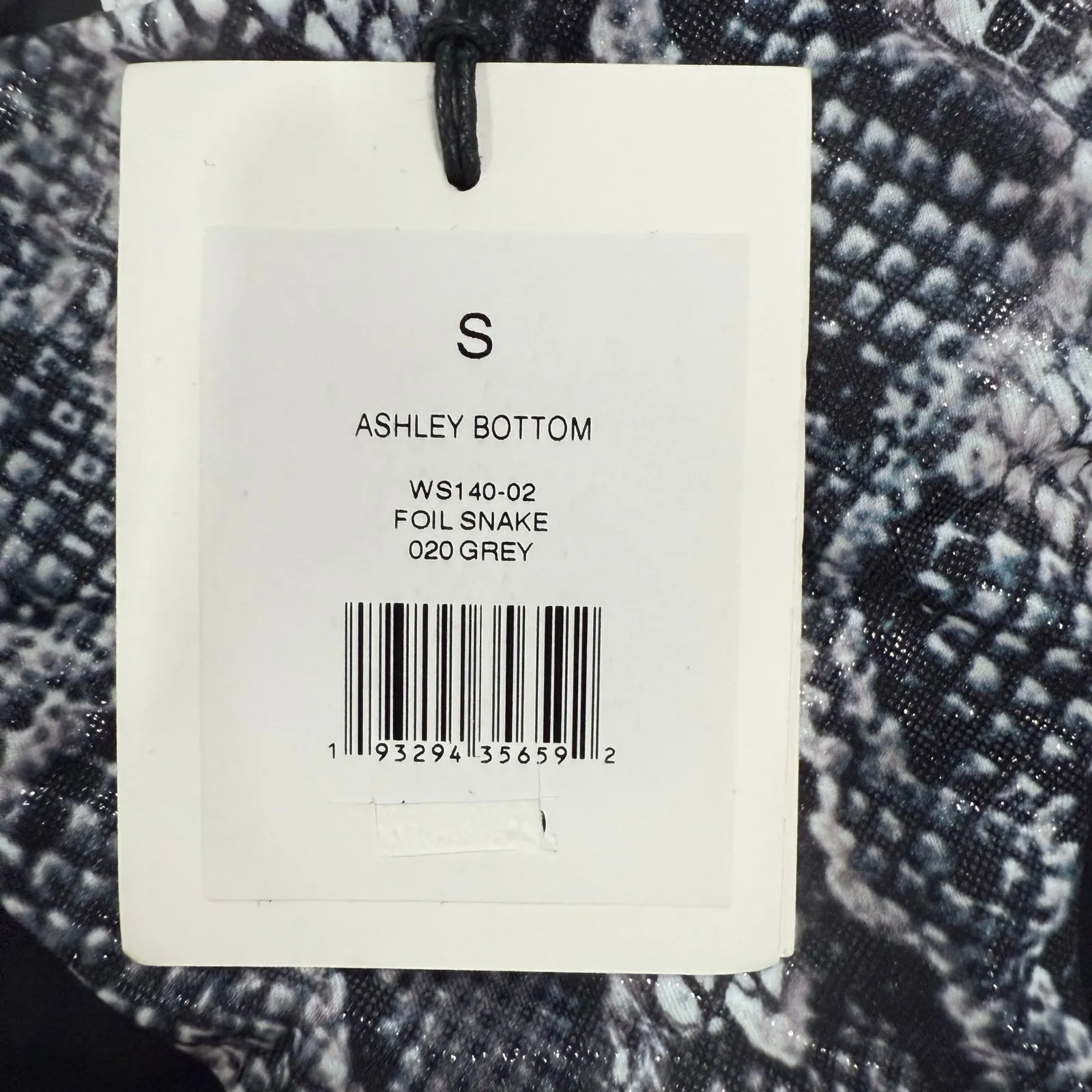 Onia Ashley Y2K Foil Snake Gray Bikini Bottom Small - Image 2