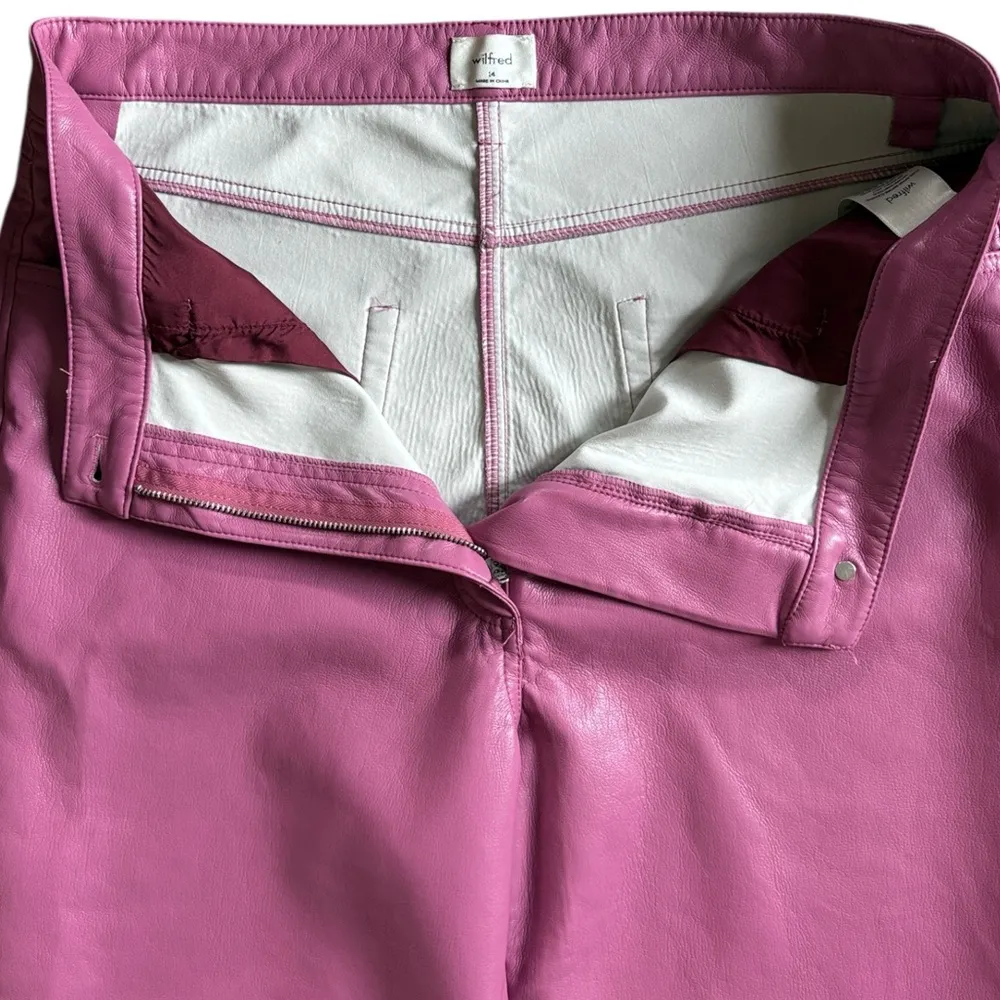 Like New Aritzia Wilfred Melina Faux Leather Pants Rhodon Pink Size 14 Rtl. $148 - Image 6