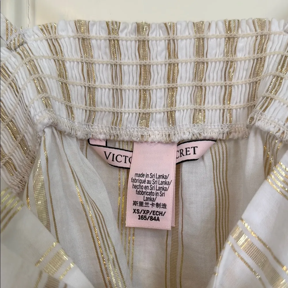 White Sleeveless Camisole with Tie Front and matching pj shorts set - Image 2