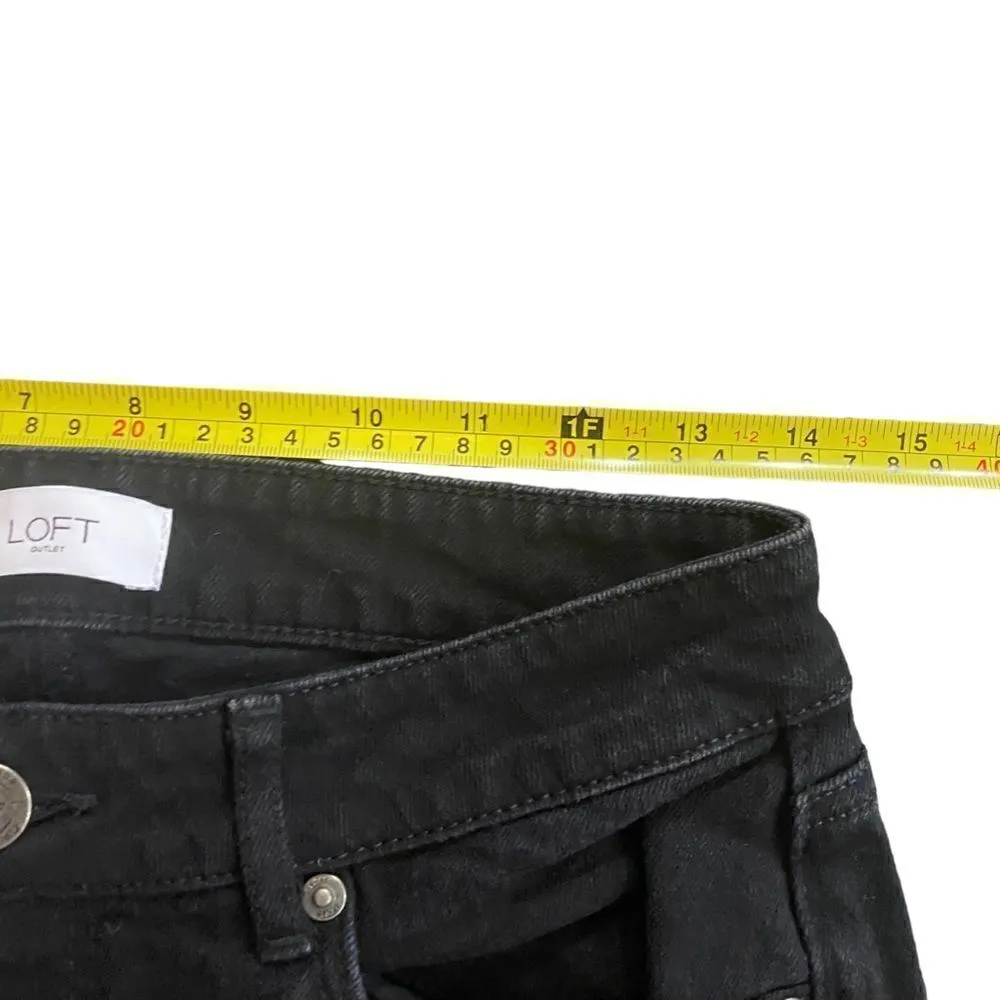 Loft Black Skinny Curvy Jeans Size 4 - Image 4
