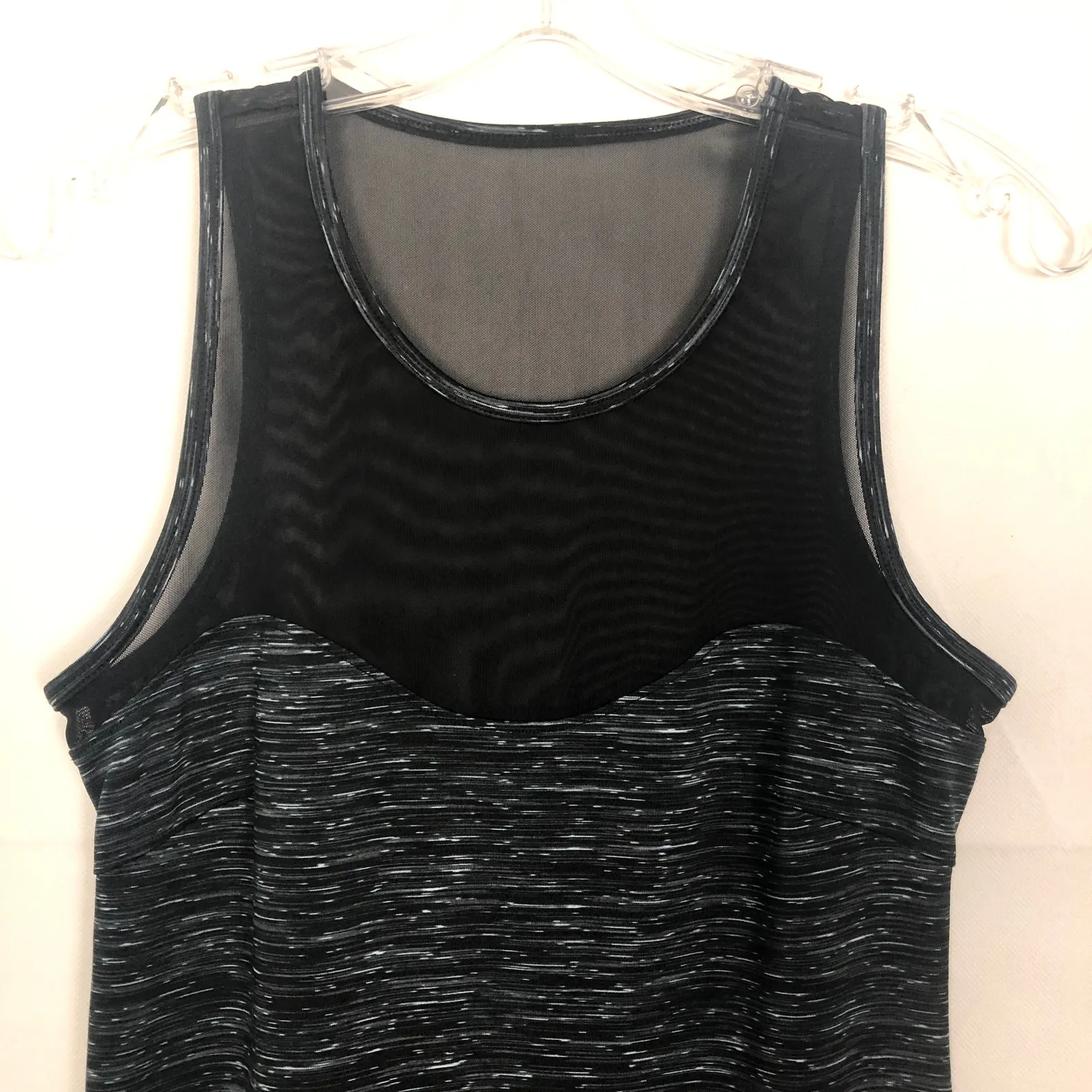 90 Degree by Reflex Space-Dye Black Mesh Tank Top Size XS Athleisure Wear - Image 2