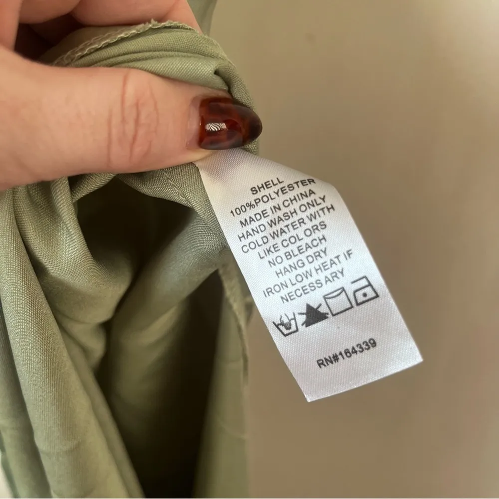 Petal & Pup Ricki Sage Green Satin Maxi Dress XS - Image 11