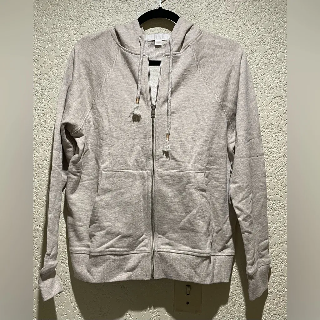 Spiritual Gangster NWT Gratitude Slub Terry  Raglan Full Zip Cream Hoodie XS - Image 6