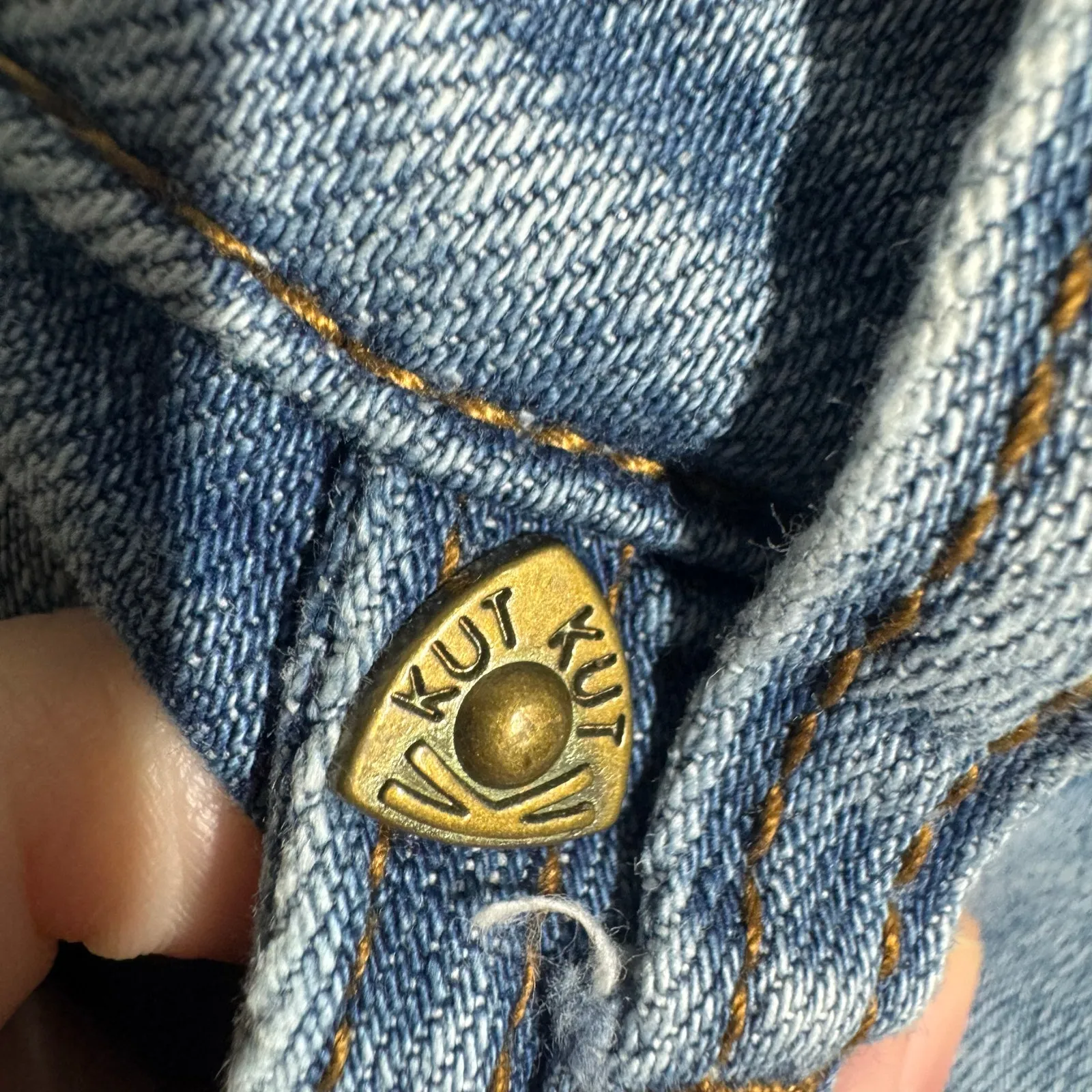 Kut From The Kloth Wide Leg Raw Hem Denim Jean Women Blue Minimal Modest Boho - Image 8