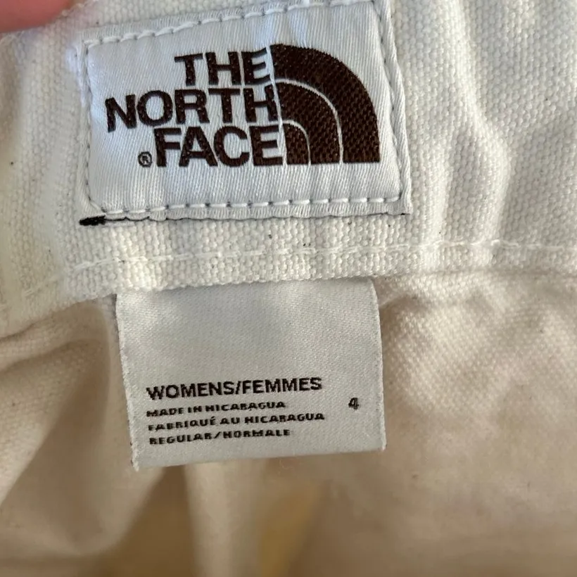 North Face Berkeley Cream White Painter Cotton Canvas Oil Repellent Pants - Image 4
