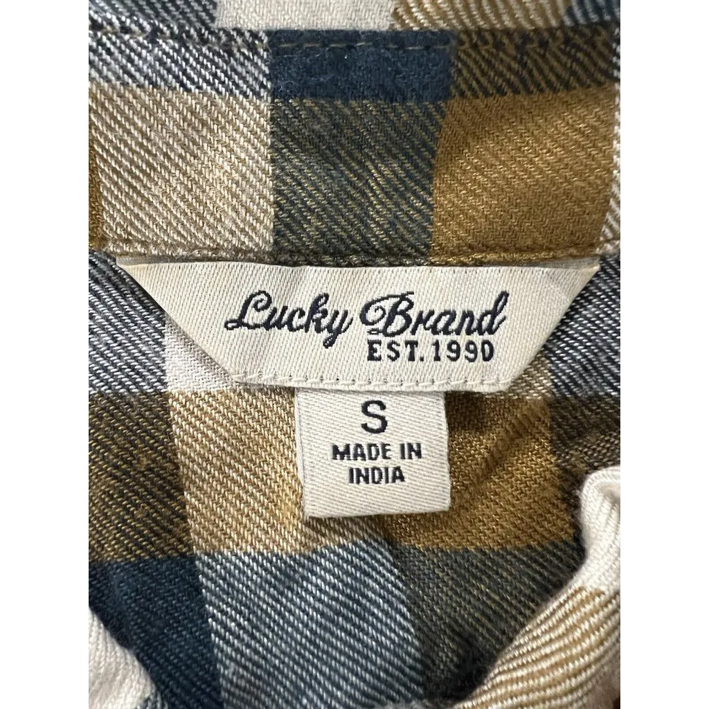 Lucky Brand Shirt Women Size Small Button Up‎ Plaid Back Buttons Preppy Modern - Image 16