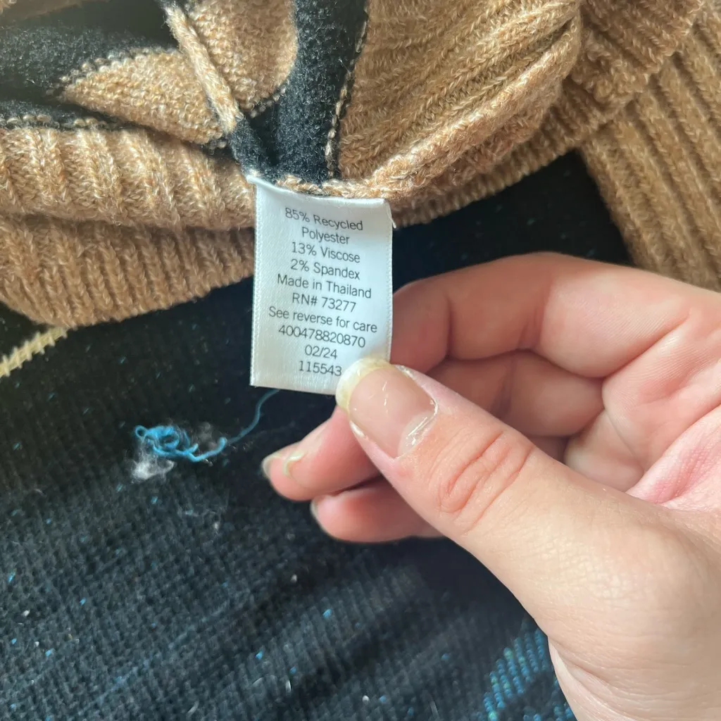 Sonoma XXL Pullover Sweater Black Tan Striped Knit Soft Relaxed Cozy Fall Layer - Image 14