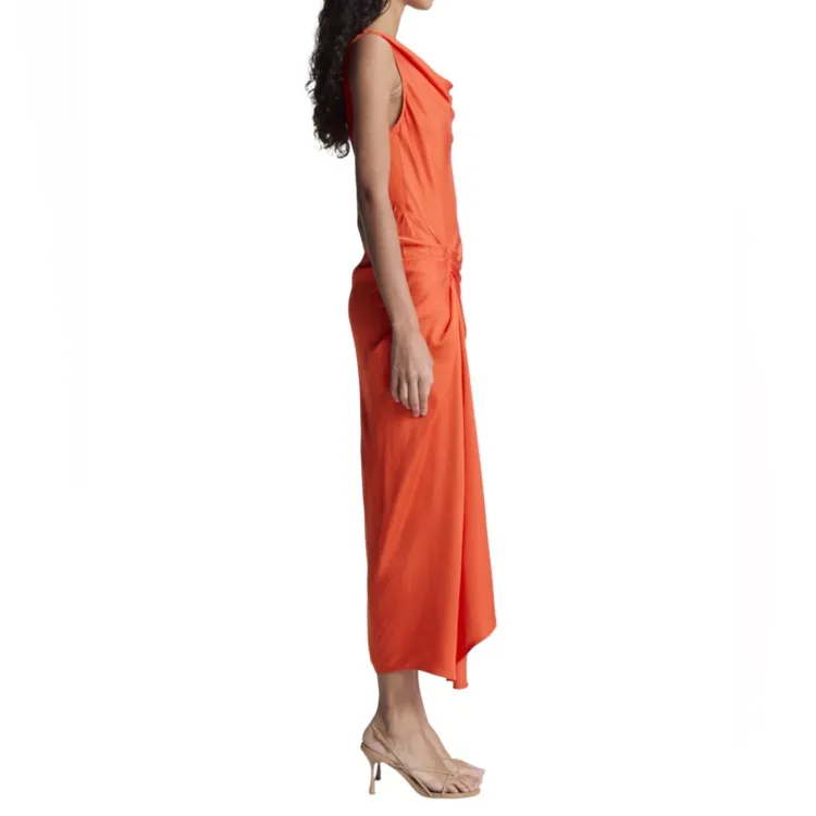 A.L.C Dara Drape Detail Midi Dress In Orange, Size 4, -BRAND NEW, $595 - Image 13