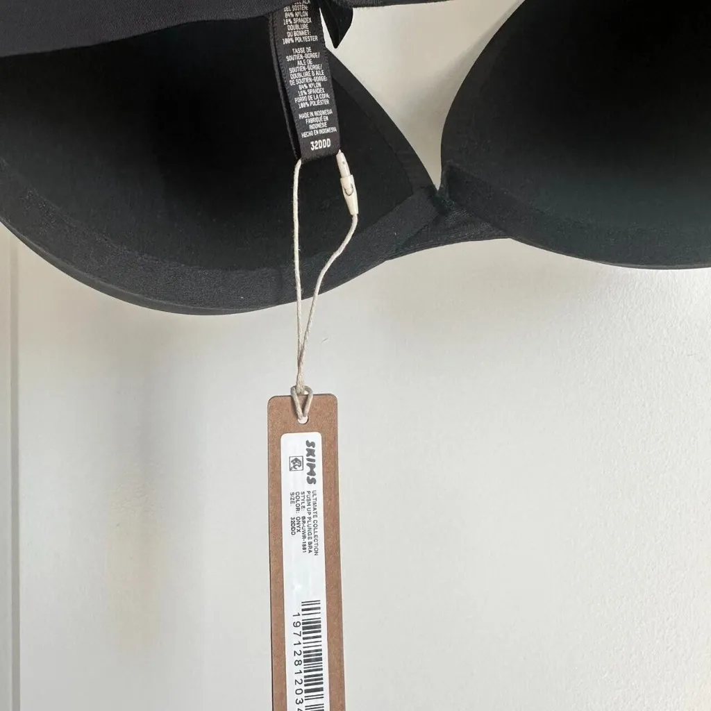 Skims Ultimate Collection Teardrop Push-Up Plunge Bra in Onyx - Size 32DDD - Image 4