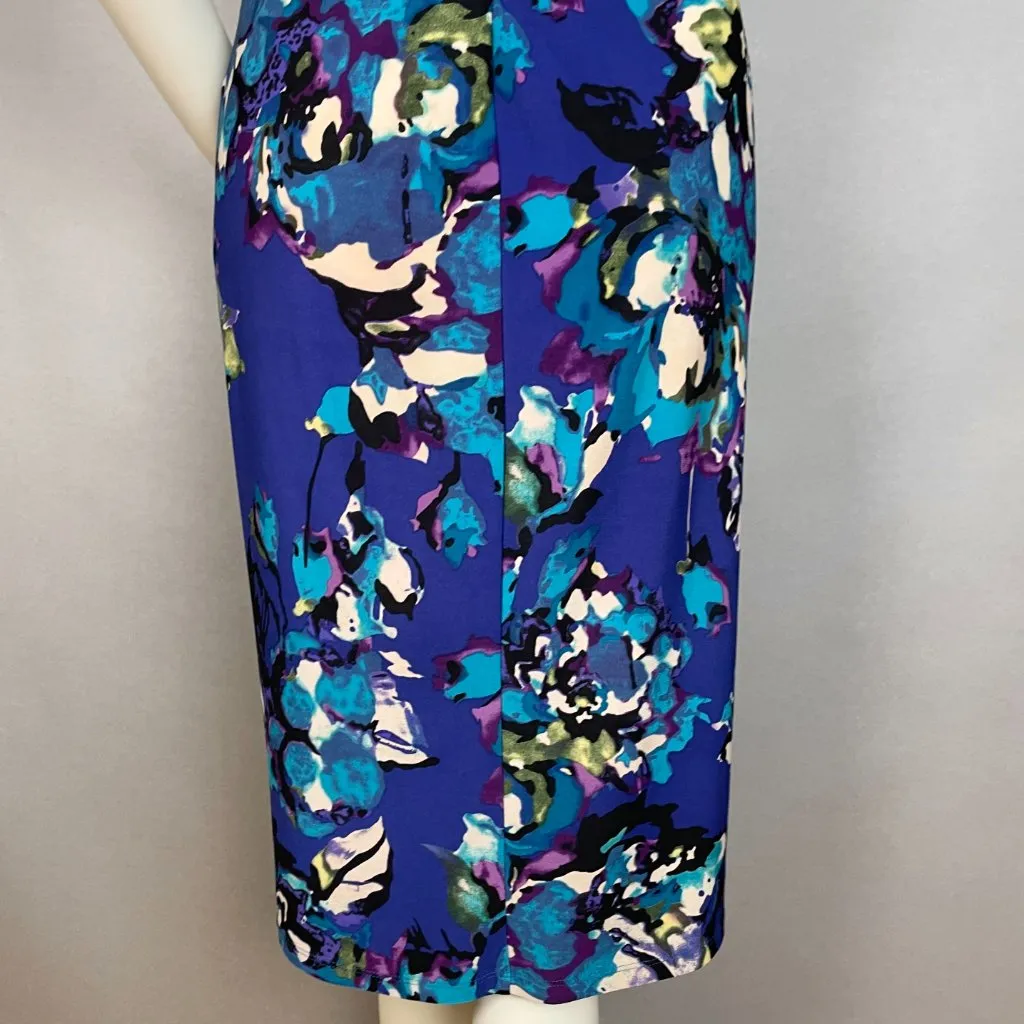 American Living Dress Ruched Waist Abstract Pattern Stretch Fabric V-Neck Size 8 - Image 7