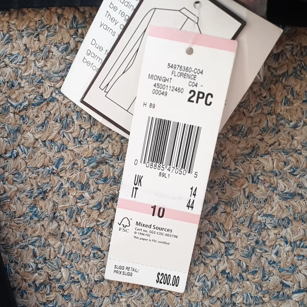 Suit Studio Pinstriped Two Piece Blazer/Pant Set SIZE 10 Black - Image 6