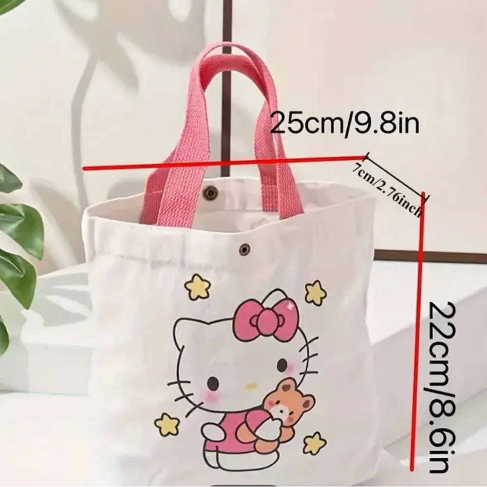 Hello Kitty Canvas Tote Bag - Durable And Waterproof Spacious Crossbody Design - Image 2