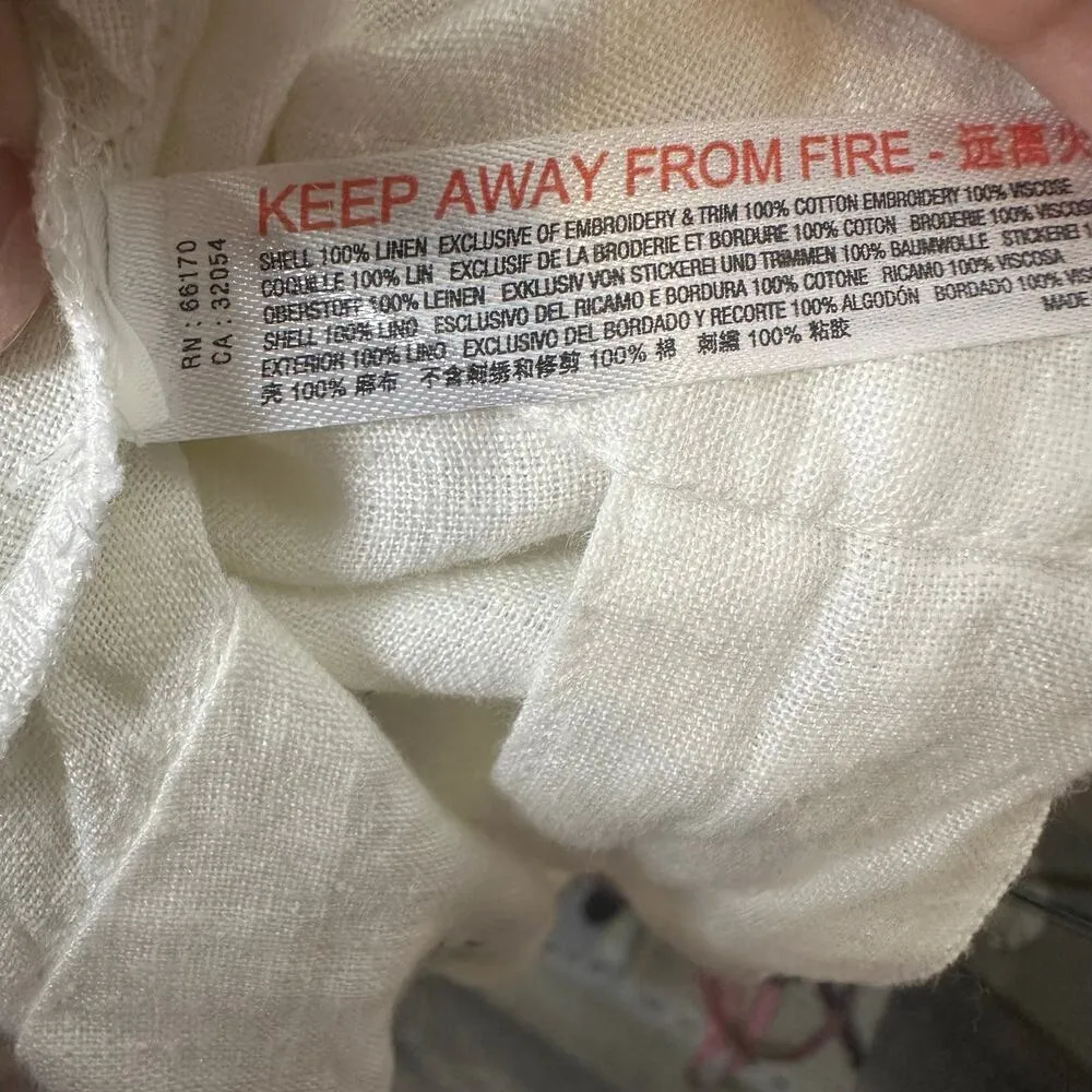 Anthropologie Linen Jumpsuit with Floral Embroidery - Image 11