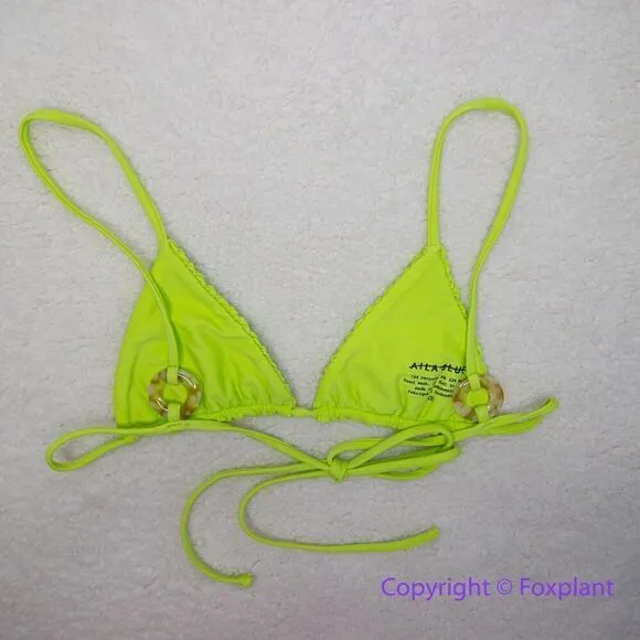 NEW Aila Blue Free People Soraya Bikini Top, lime green, size‎ XS - Image 7