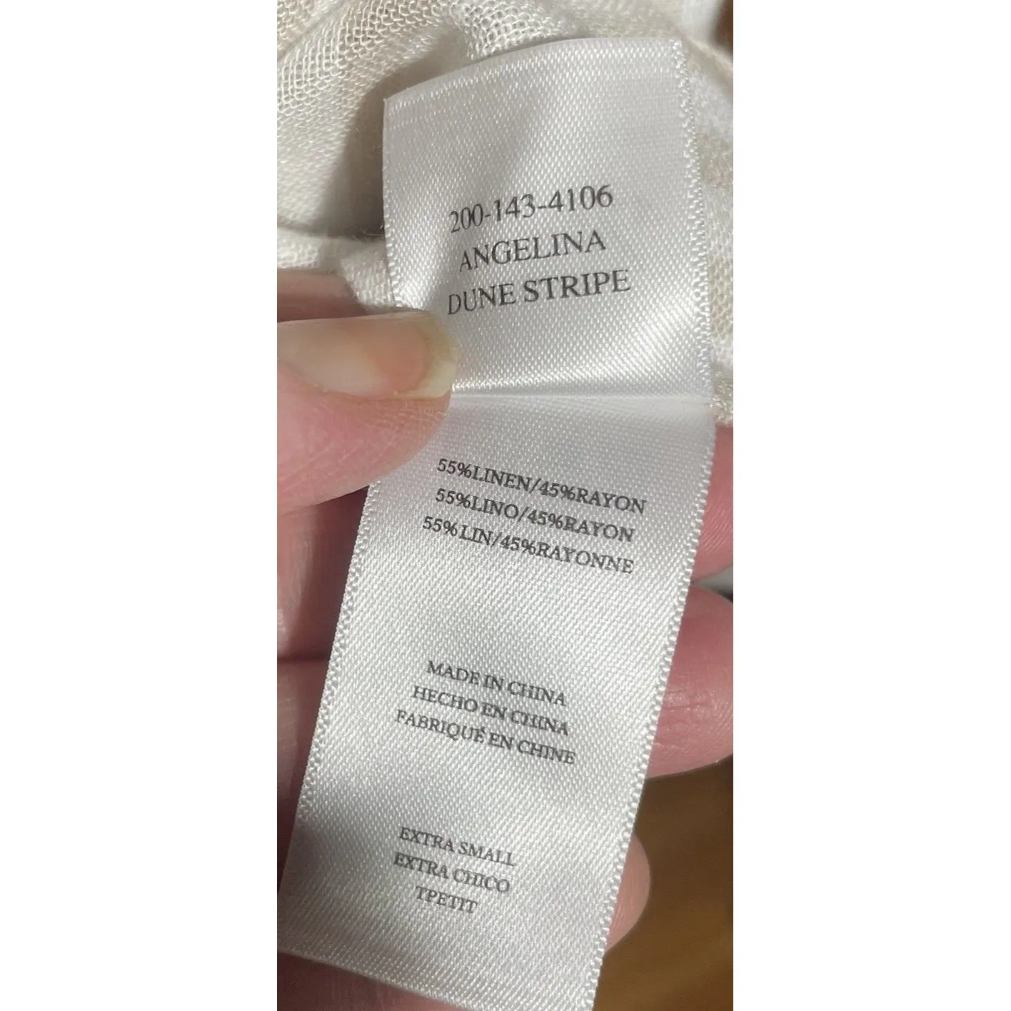 Rails Dress women’s XS Angelina Dune Stripe Linen Blend Button Elastic Waist NWT - Image 5