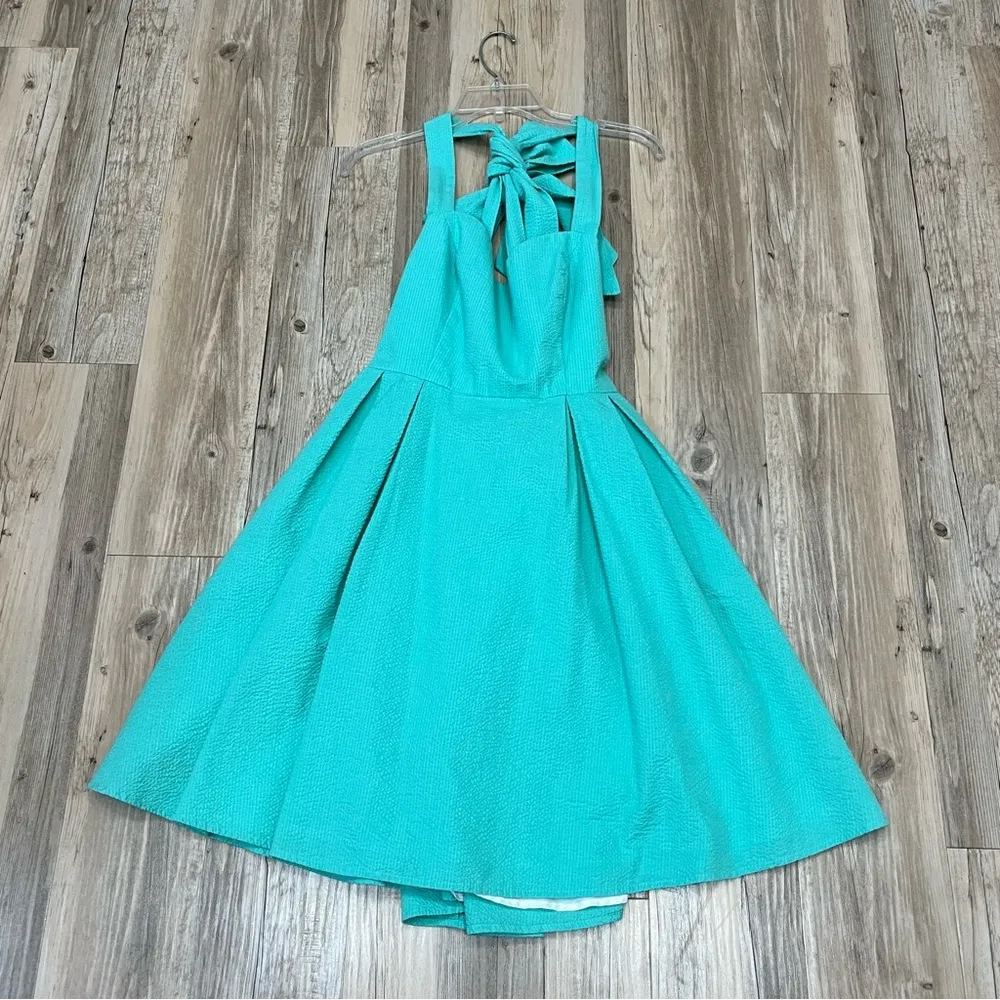 Lauren James Women's Livingston Seersucker Sleeveless Green Dress Large - Image 8