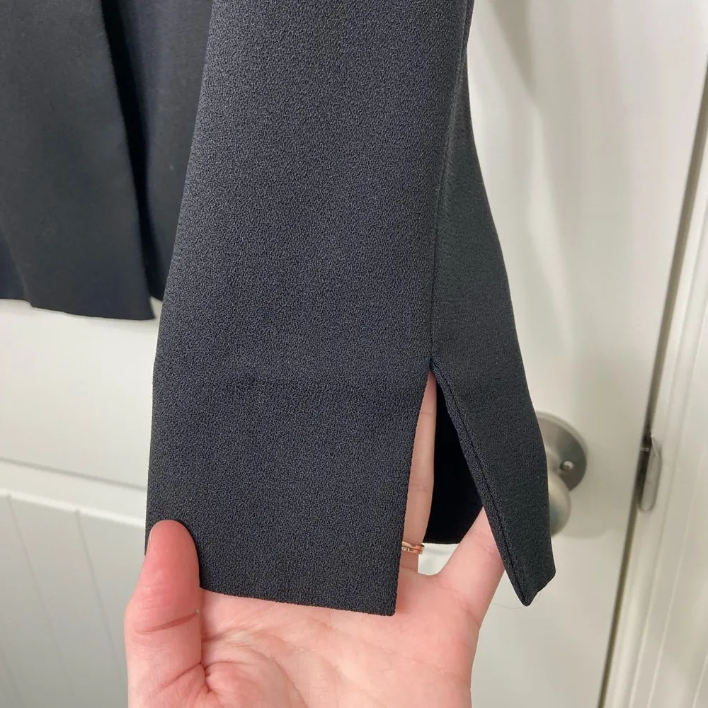 EUC Vintage Rena Rowan Essentials women's solid black lined blazer jacket size 8 - Image 2